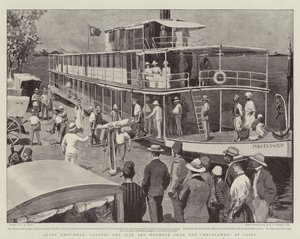 Depois de Omdurman, pousando os doentes e feridos no Mayflower no Cairo